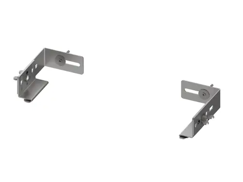 Wandhalterung aus Metall von TECE, mit mehreren Löchern zur Befestigung und einer verstellbaren Konstruktion für unterschiedliche Anwendungen.